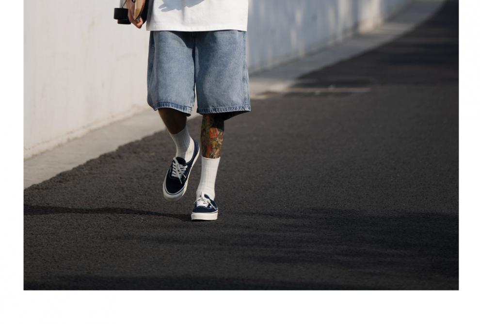 Japanese-style Retro Washed Baggy Denim Shorts