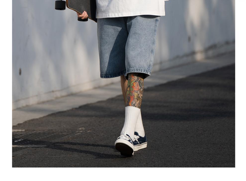 Japanese-style Retro Washed Baggy Denim Shorts